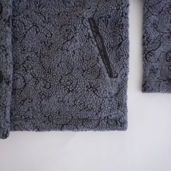 VTG David Paul New York Charcoal Textured Button Front Quilted Collar Jacket M - Picture 6 of 10